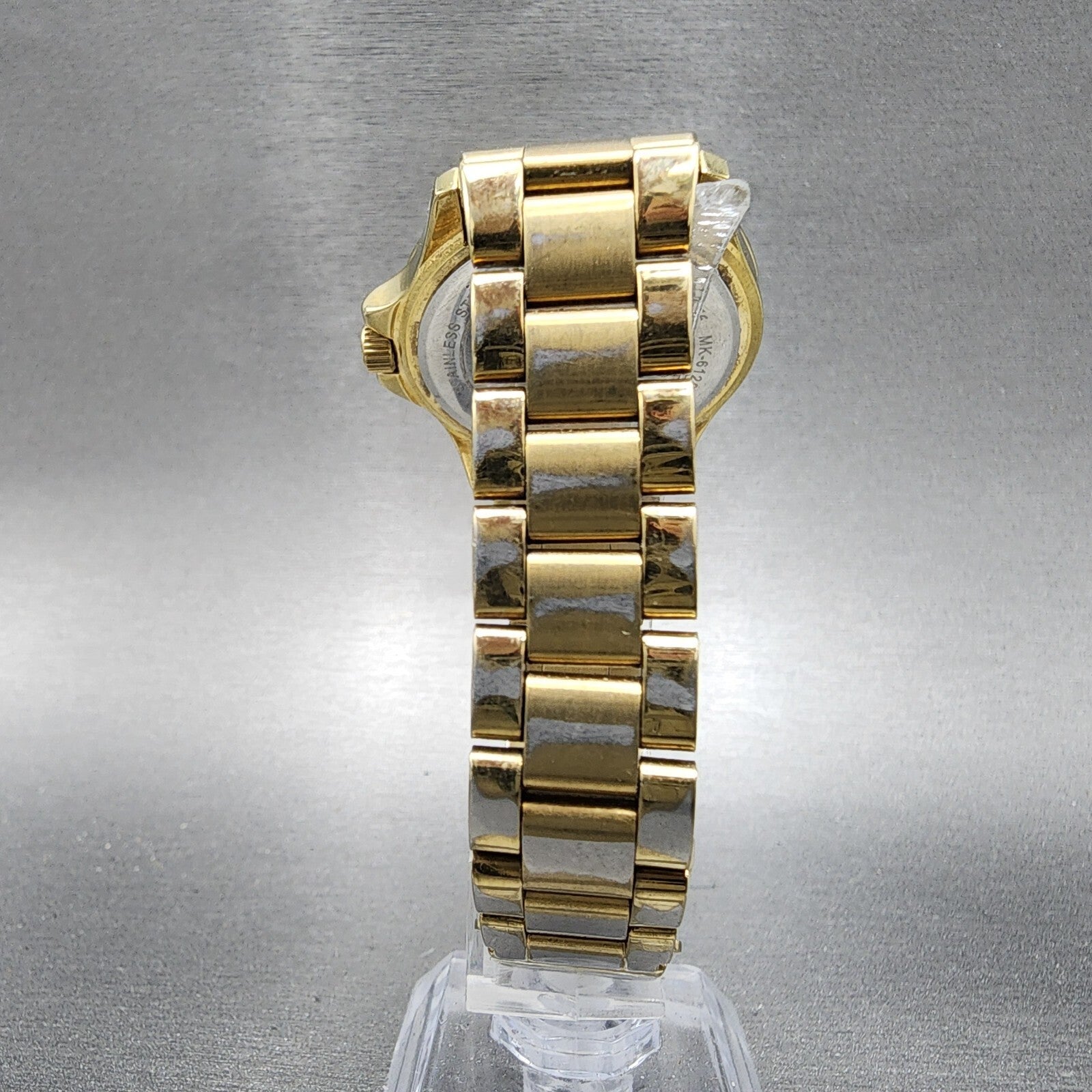 Michael Kors Tatum Watch Women 33mm Gold Dial Gold Tone Round MK6120 New Batt7