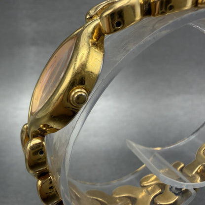 Seiko Watch Women 18mm Pink Dial Gold Tone Oval 4N006739 VTG New Battery2