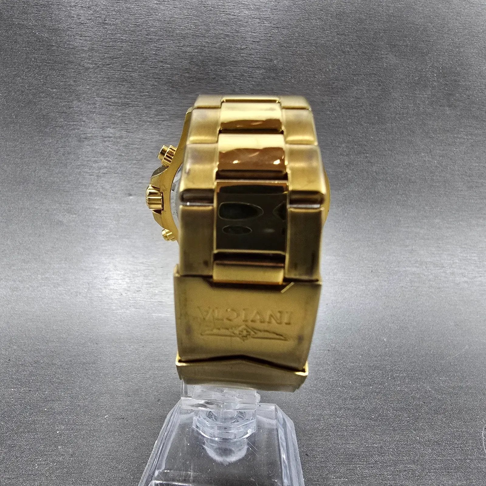 Invicta Pro Diver Chronograph Watch Men 45mm Blue Dial Gold Tone 12916 New Batt7