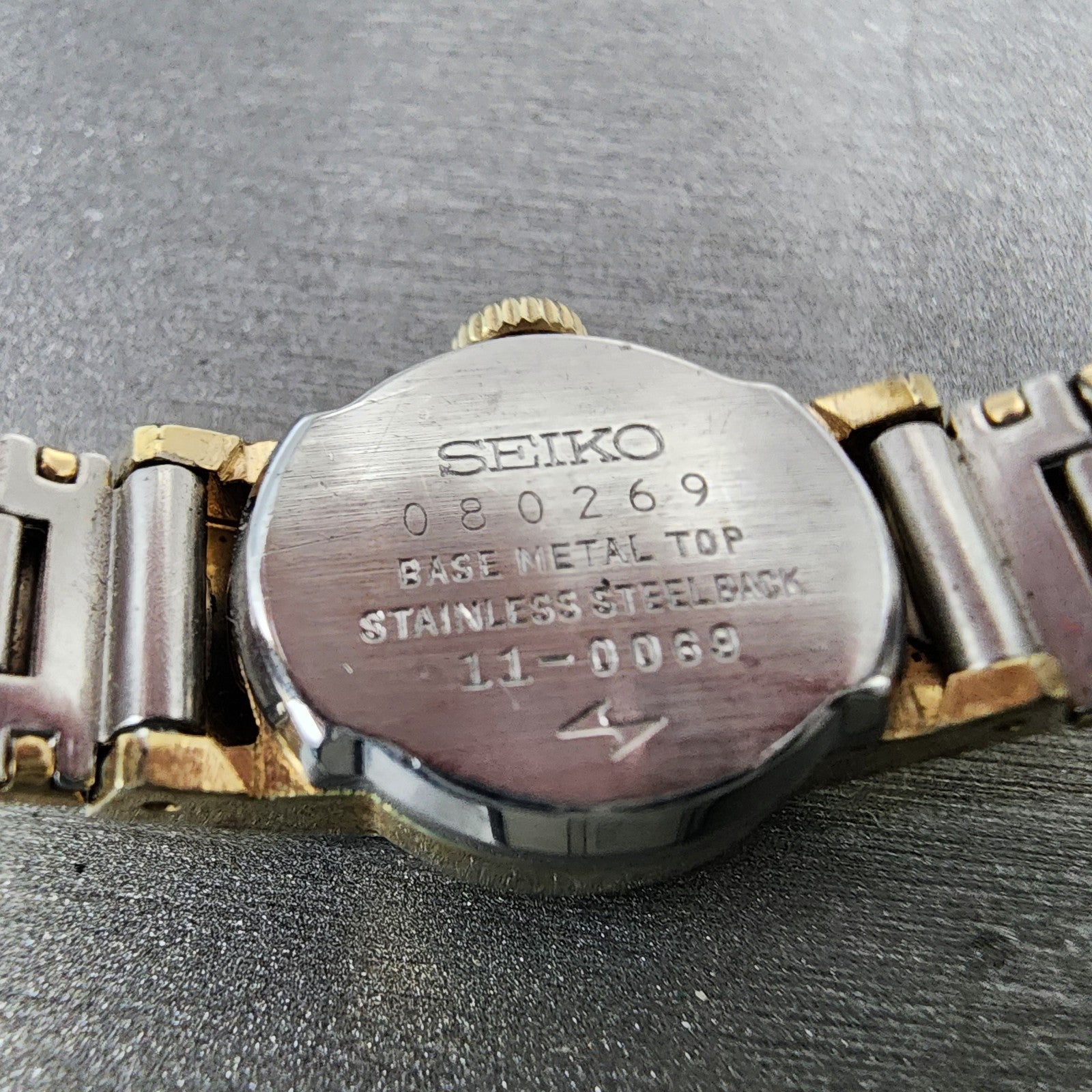 Seiko Watch Women 16mm Gold Dial Gold Tone Manual Round 110069 Runs VTG9