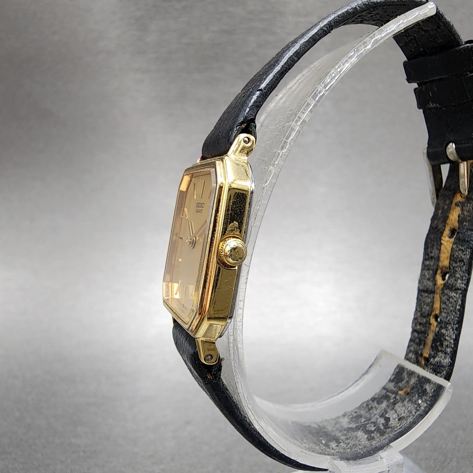 Seiko Watch Women 20mm Champagne Dial Gold Tone Octagon 73215410 New Battery2