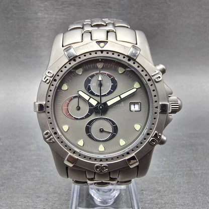 Lorelli Chronograph Watch Men 40mm Gray Dial titanium Date Round New Battery0