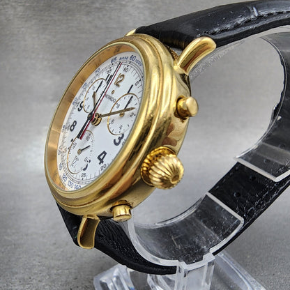 Movado Chronograph Watch Men 38mm White Dial Gold Tone Date 87.A5.860 New Batt2