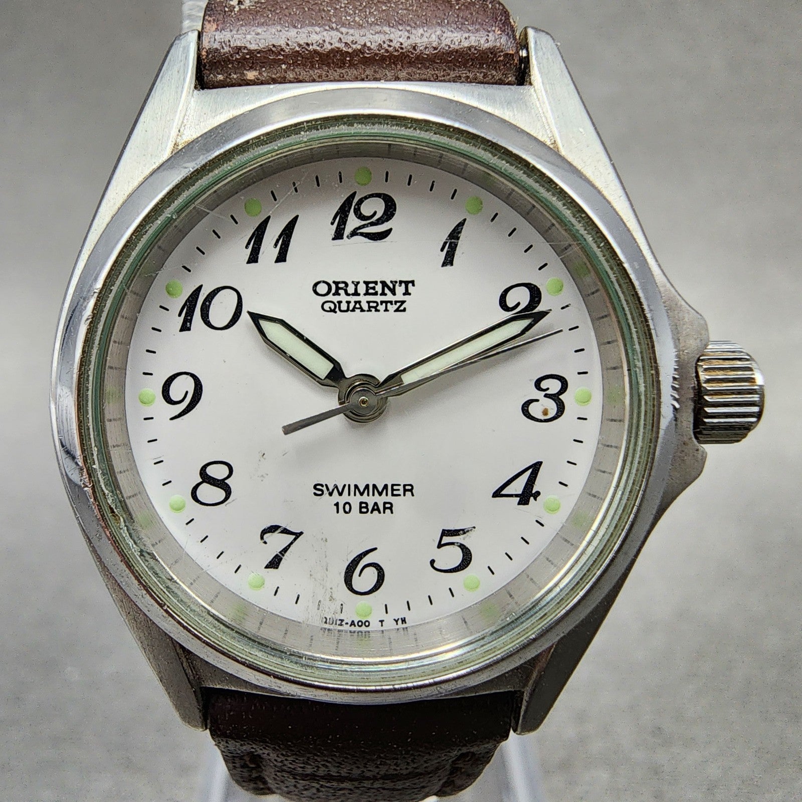 Orient Swimmer Watch Women 27mm White Dial Silver Tone Round New Battery VTG1