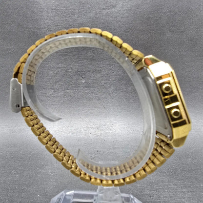 Casio World Time Watch Men 33mm Digital Gold Alarm Chronograph A500W New Battery8