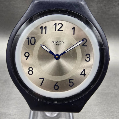 Swatch Skinnight Watch Men 40mm Champagne Dial Blue Case SVUN101 New Battery1