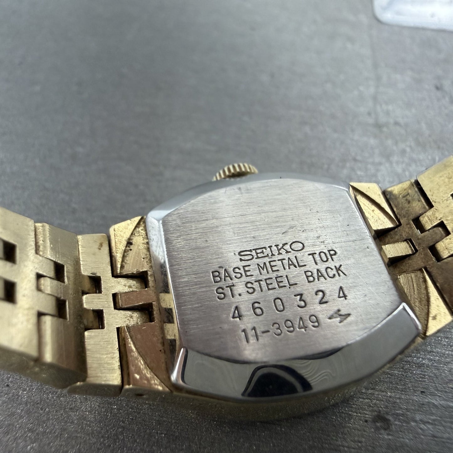 Seiko Watch Women 19mm Brown Dial Gold Tone Rectangle Manual Wind Runs 11-3949 I9