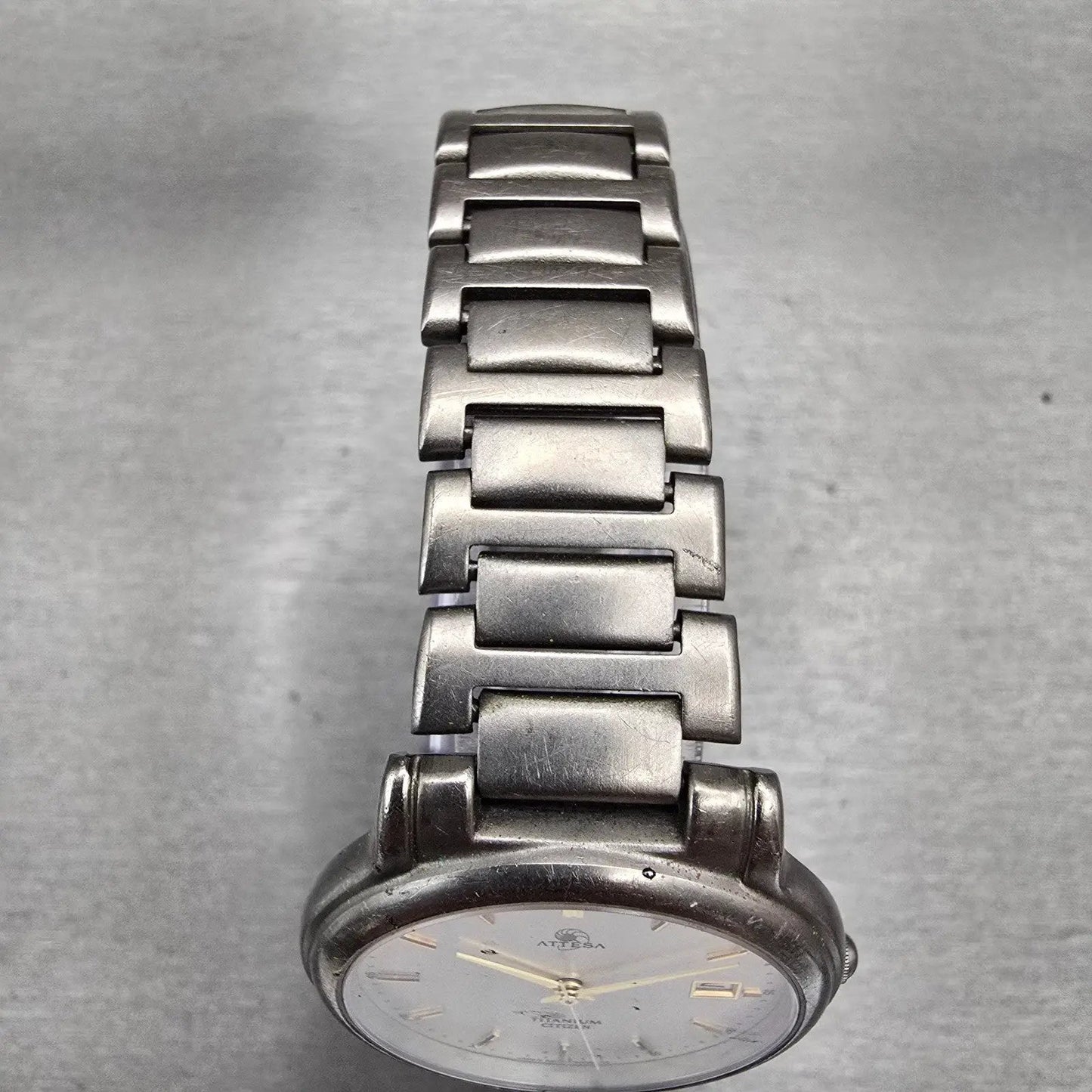 Citizen Attesa Watch Men 35mm Silver Dial Titanium Date 5510-F51758 New Battery4