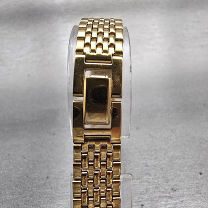 Seiko Watch Women 18mm Black Dial Gold Tone Oval V401-5109 New Battery Vintage7