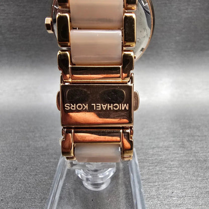 Michael Kors Parker Watch Women 39mm Rose Gold Gemmed Round MK6176 New Battery7