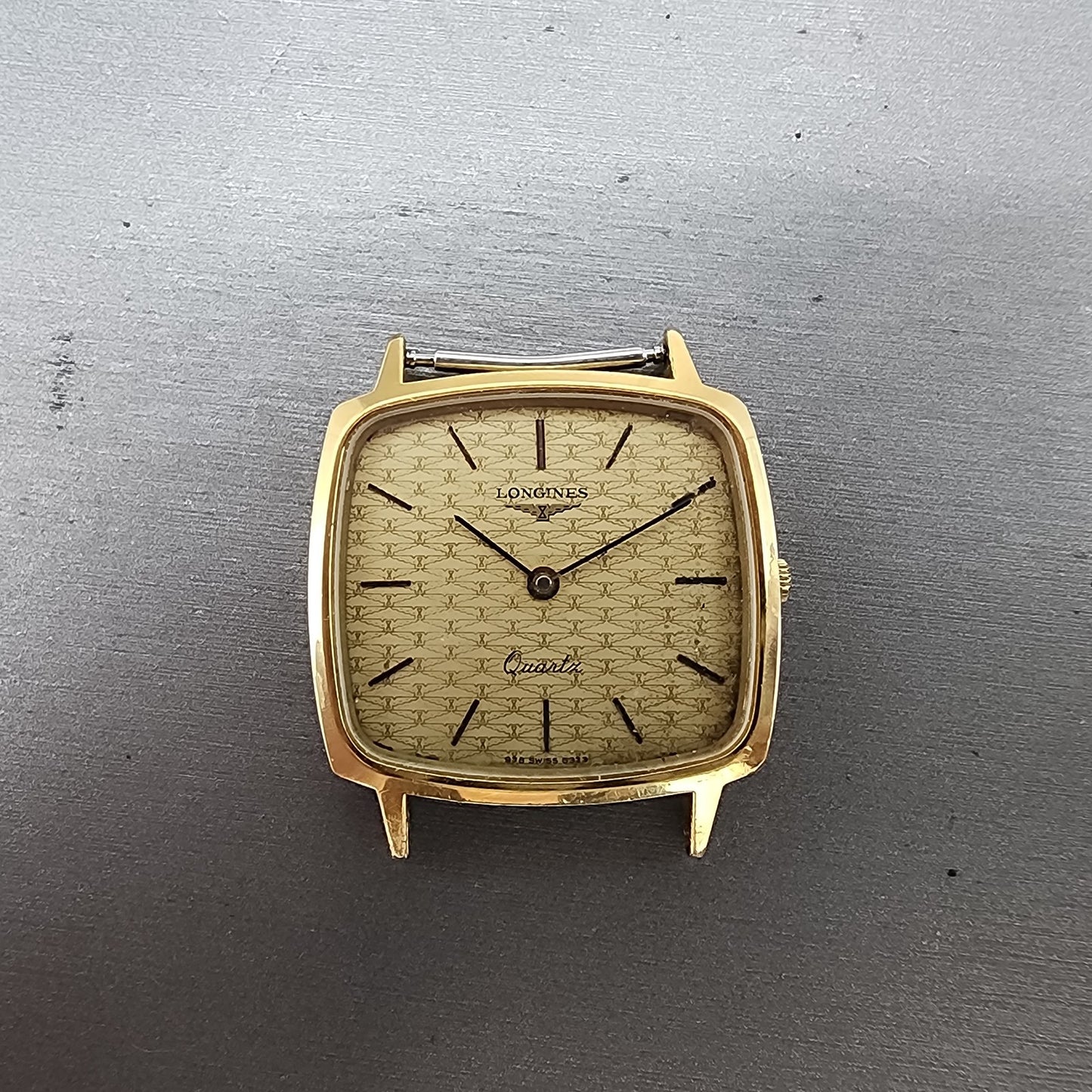 Longines Tank Watch Men 30mm Gold Dial Gold Tone Rectangle 978 READ!!!! New Batt0