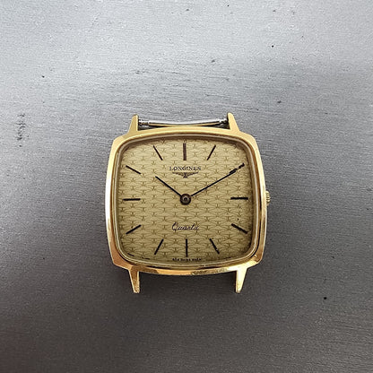 Longines Tank Watch Men 30mm Gold Dial Gold Tone Rectangle 978 READ!!!! New Batt0
