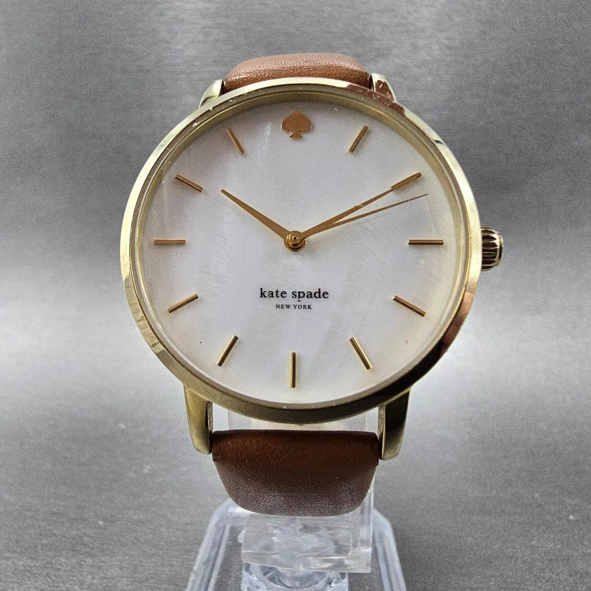 Kate Spade Metro watch Women 34mm Mop Dial Gold Round KSW1142 New Battery5