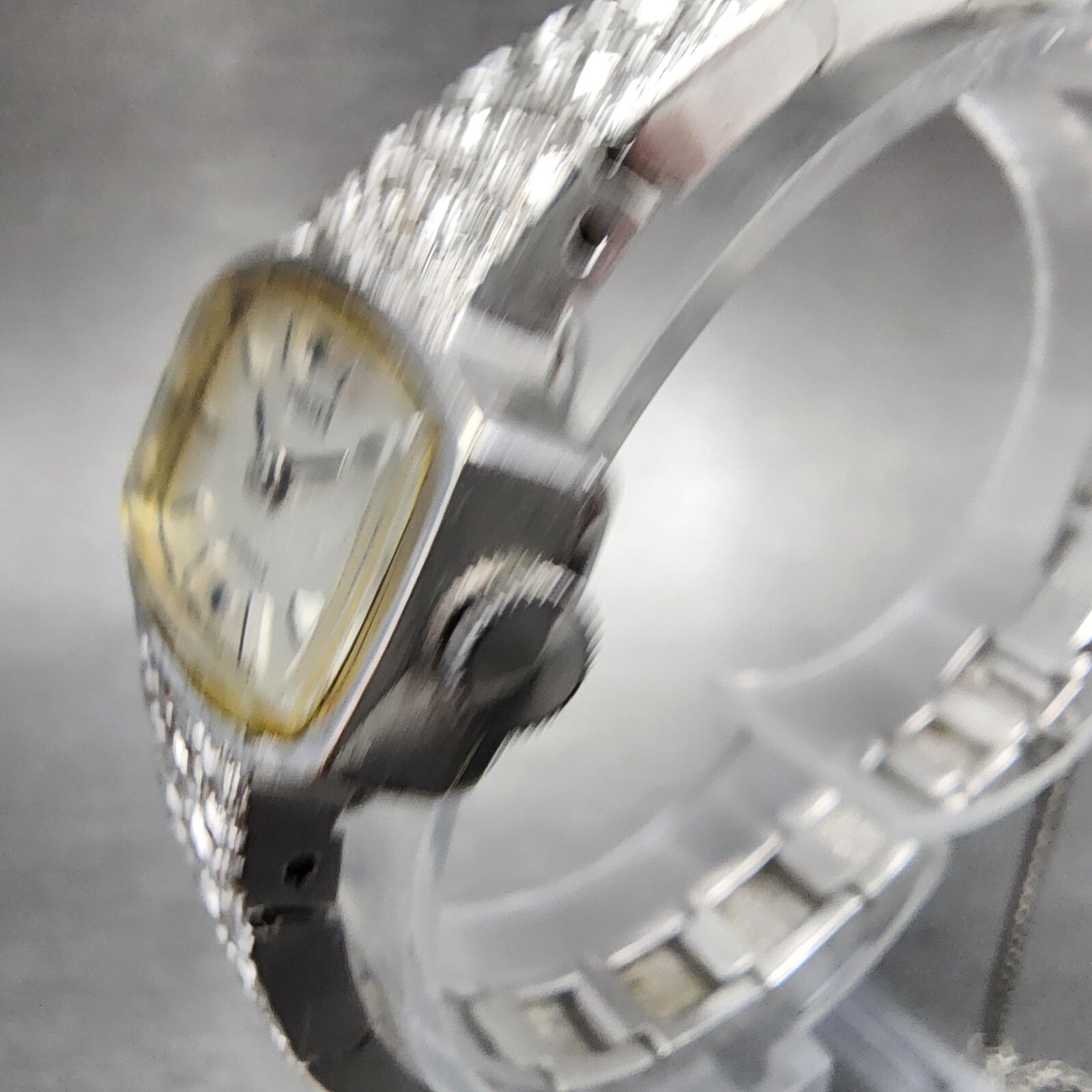 Citizen Watch Women 22mm Silver Dial Gold Plated Rectangle Manual Wind Runs2