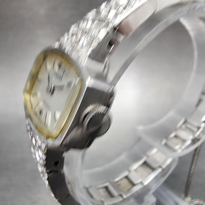 Citizen Watch Women 22mm Silver Dial Gold Plated Rectangle Manual Wind Runs2