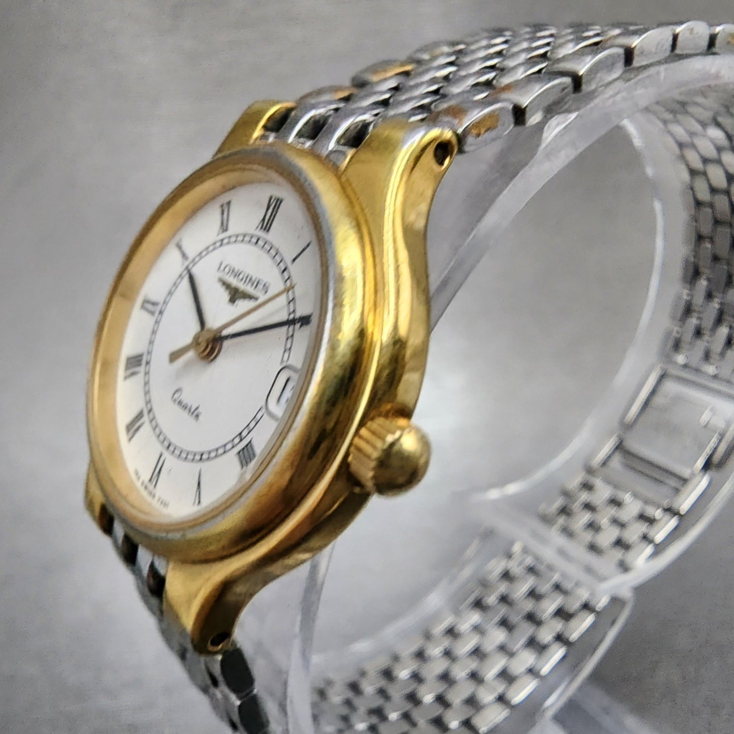 Longines Flagship Watch Women 24mm White Dial Two Tone Date Round 7291 New Batt2