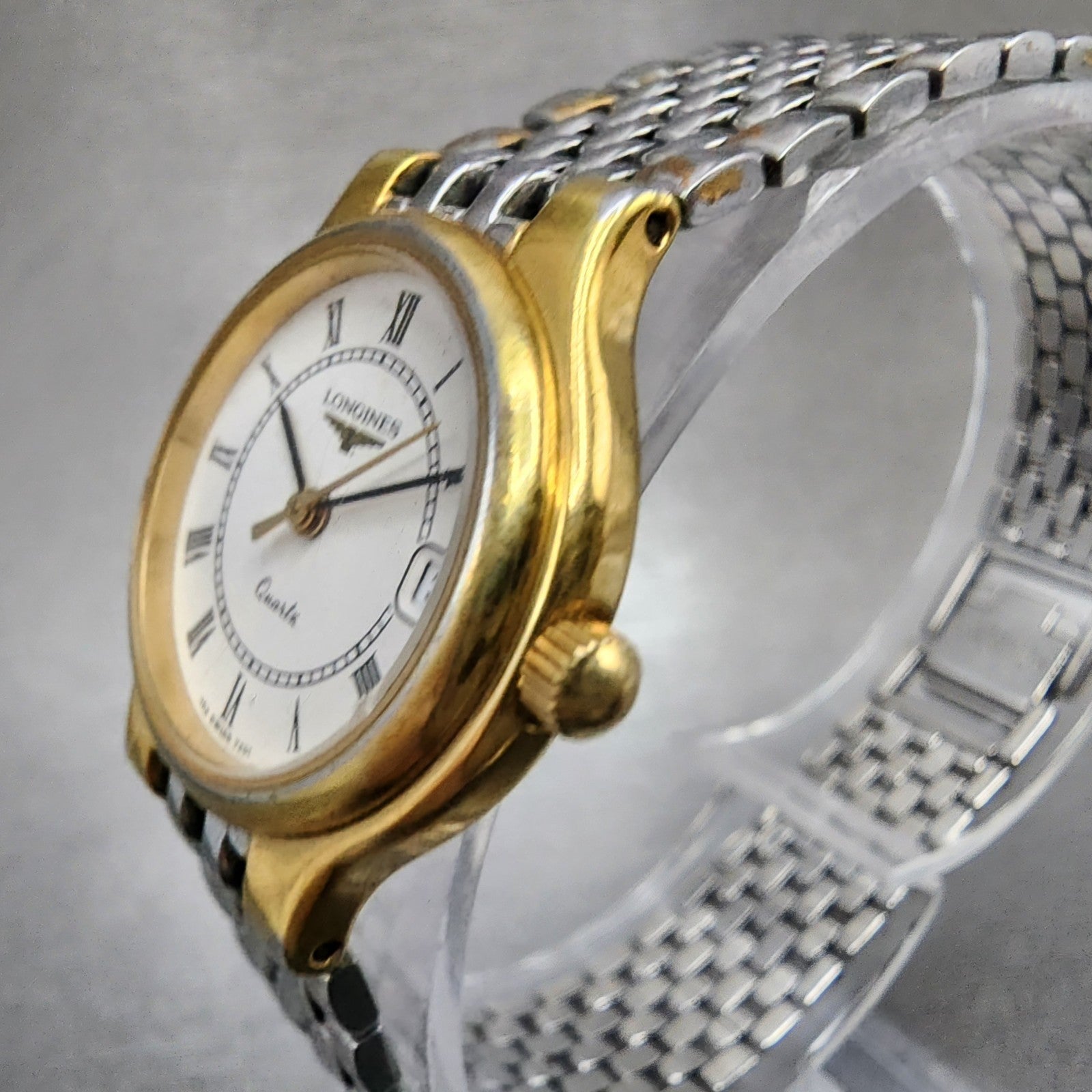 Longines Flagship Watch Women 24mm White Dial Two Tone Date Round 7291 New Batt2