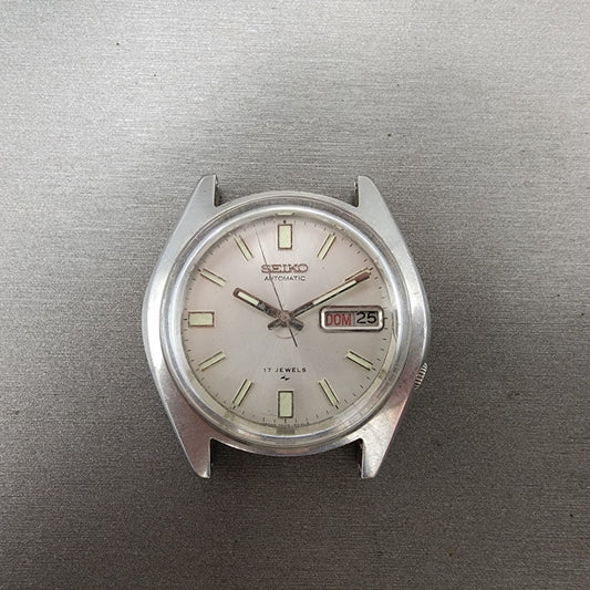 Seiko Automatic Watch Men 38mm Silver Dial Silver Tone Daydate 70098049 PARTS0