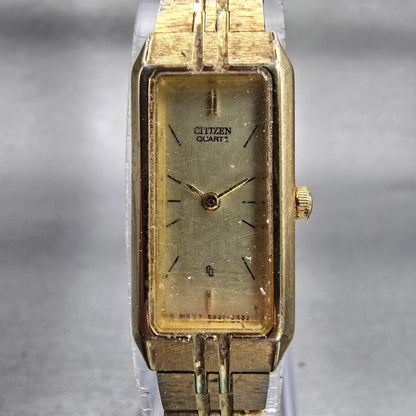 Citizen CQ Watch Women 13nn Champagne Dial Gold Tone 5421-S18523 New Battery VTG0