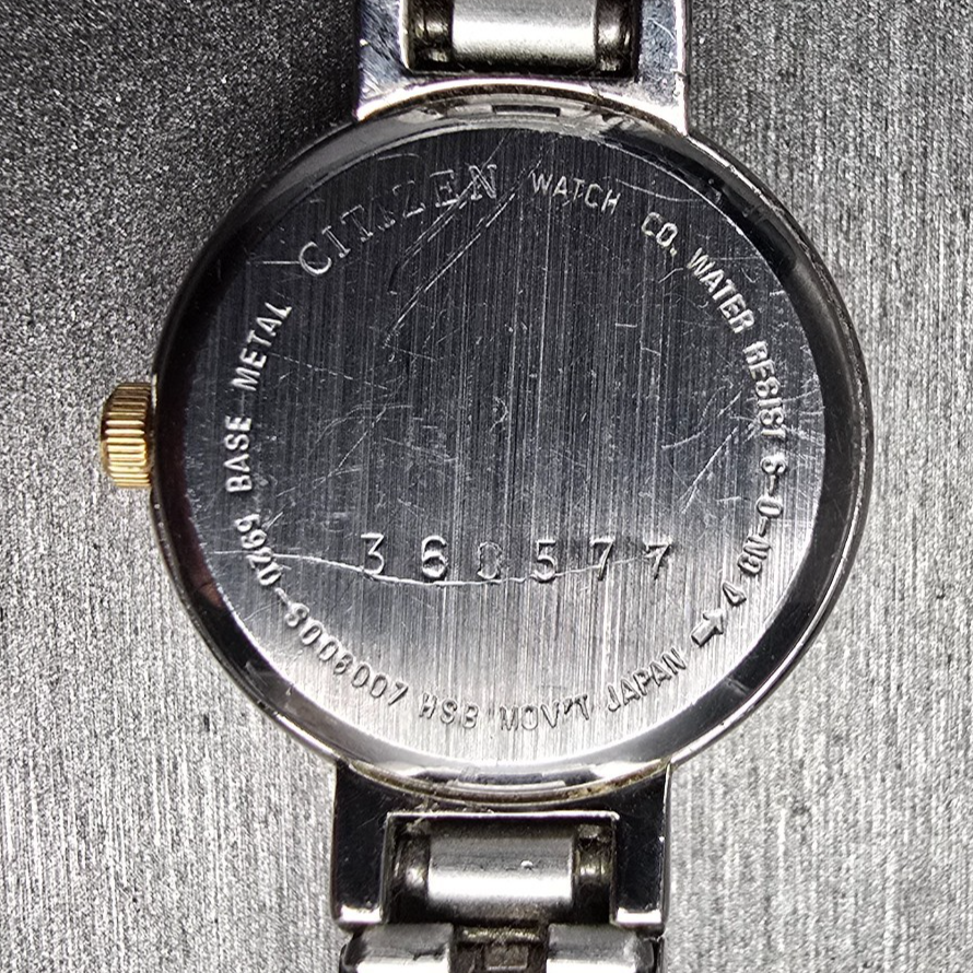 Citizen Watch Women 20mm Black Dial Two Tone Round 5920-S008007 New Battery VTG10