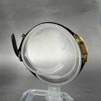 Seiko Watch Women 16mm Black Dial Gold Tone Square 2C20-5770 New Battery VTG8