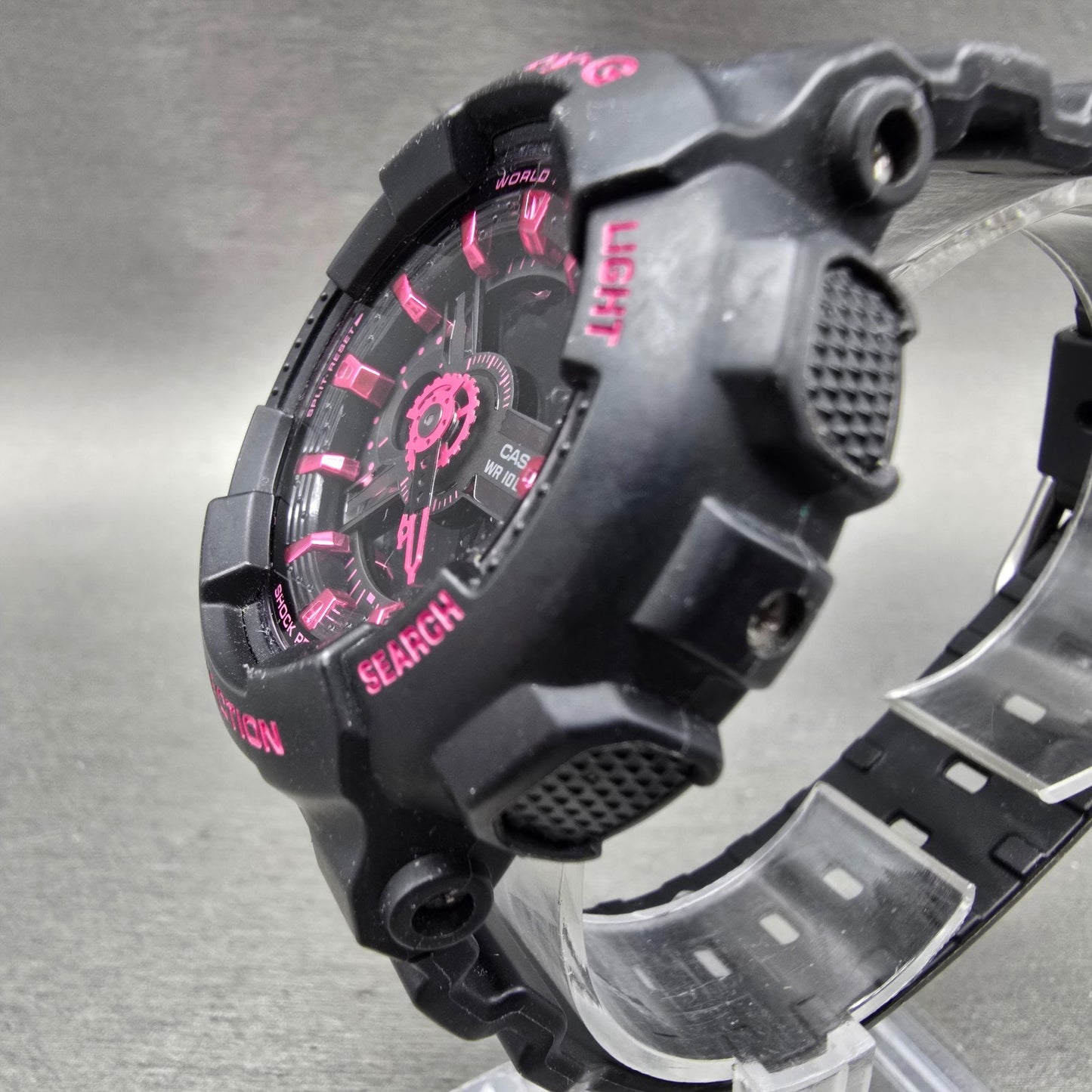 Casio Baby-G BA-111 Watch Women 43mm Pink Black Alarm Chronograph New Battery2