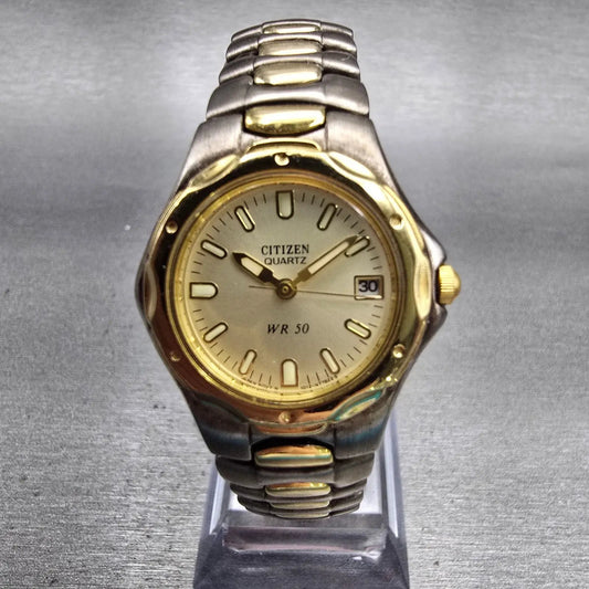 Citizen Watch Women 26mm Champagne Dial Two Tone Date 1012-S66318 New Battery0