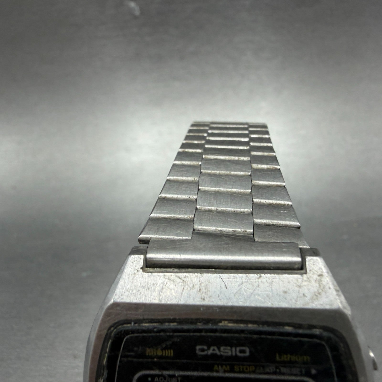 Casio A851 108 Watch Men 36mm Digital LCD Silver Tone Rectangle Vintage PARTS5