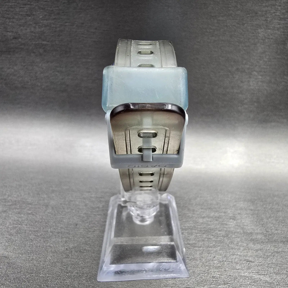 Casio F-91W Digital Watch Women 34mm Blue Clear Band Chrono Alarm New Battery7