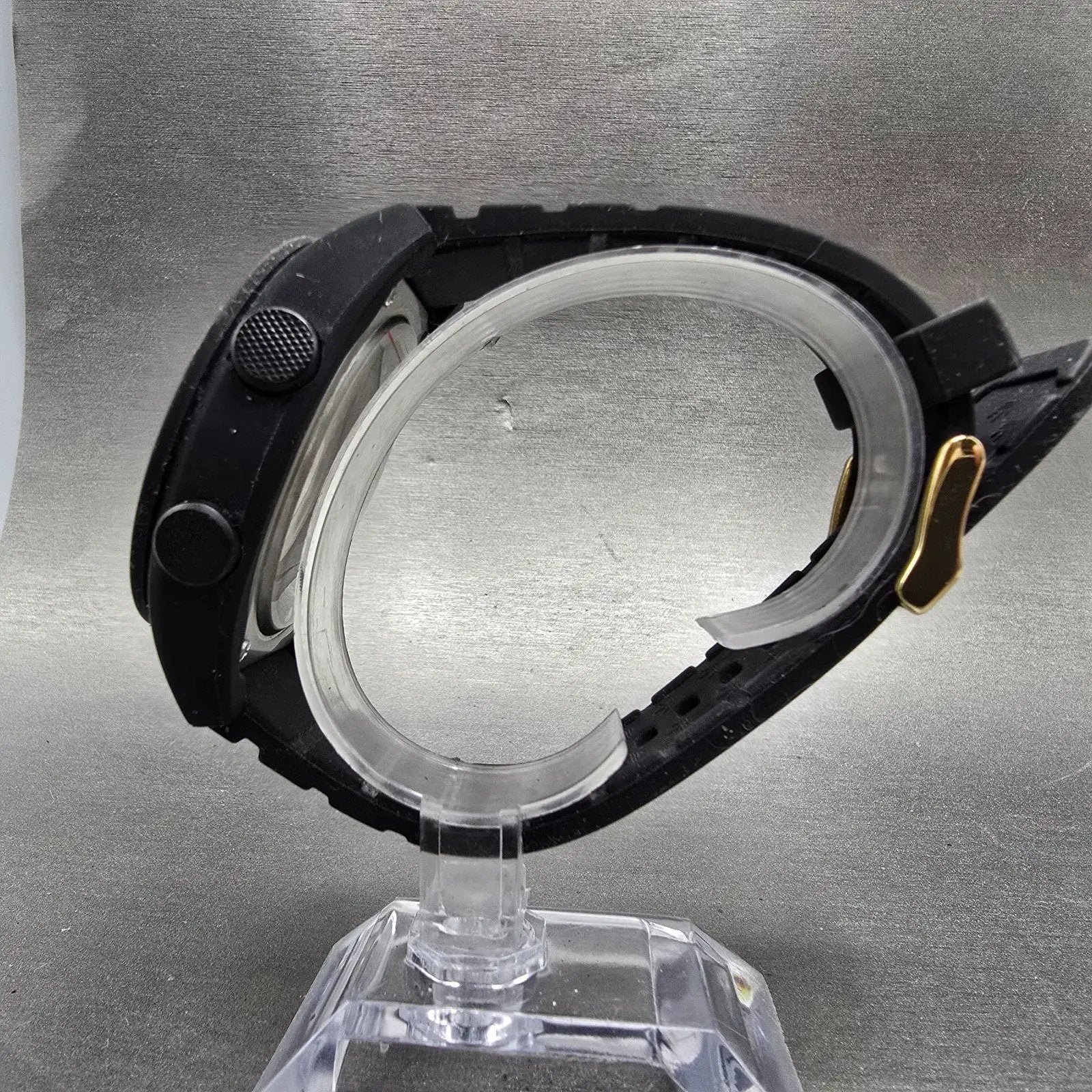 Adidas Calgary Digital Watch Men 50mm Black Gold Alarm Chronograph New Batt6