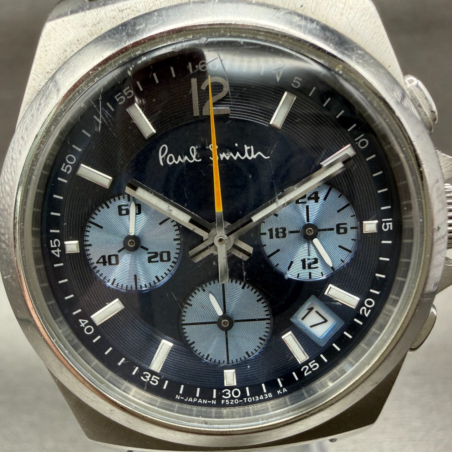 Paul Smith Chronograph Watch Women 34mm Blue Dial Steel Date Round New Battery1