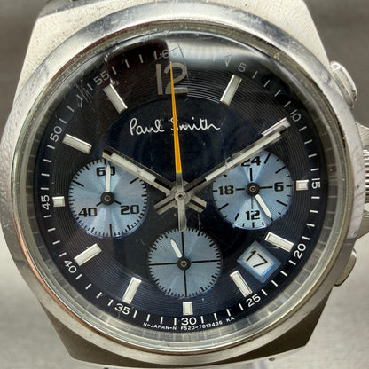 Paul Smith Chronograph Watch Women 34mm Blue Dial Steel Date Round New Battery1