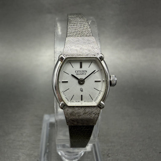Citizen CQ Watch Women 17mm Silver Dial Silver Tone Round New Battery VTG0
