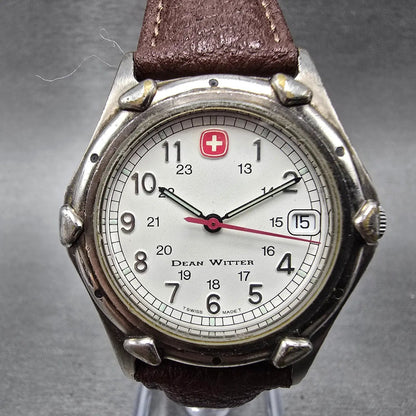 Wenger SAK Designs Watch Men 36mm White Dial Silver Tone Date Round PARTS0