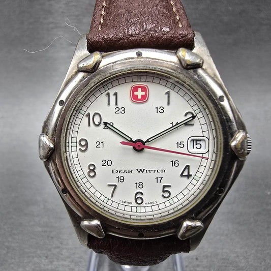 Wenger SAK Designs Watch Men 36mm White Dial Silver Tone Date Round PARTS0