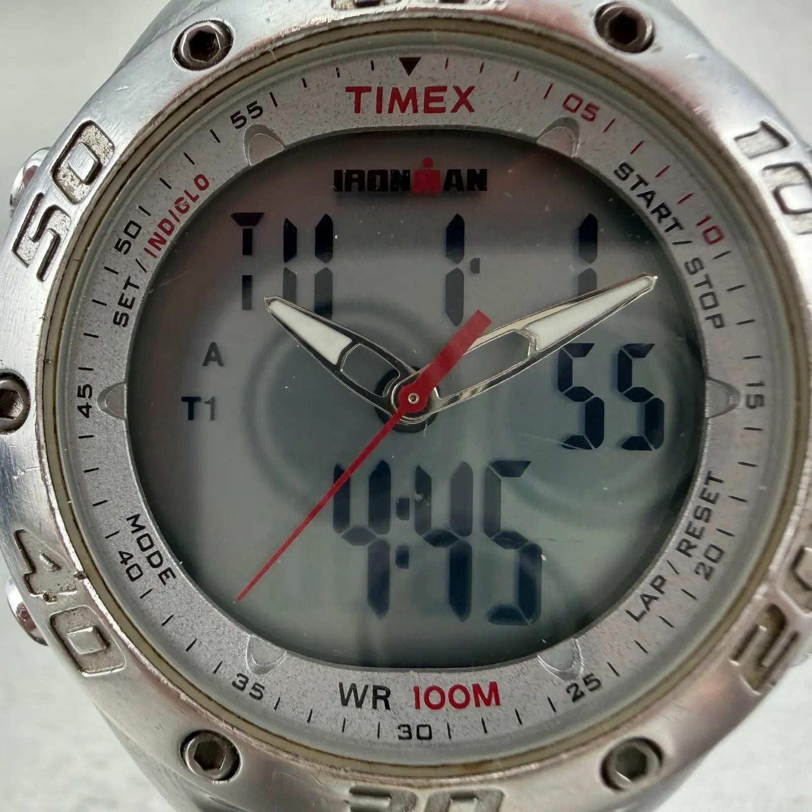 Timex Expedition Watch Men 42mm Steel Ana Digi Alarm Chrono Round T56371 NewBatt1