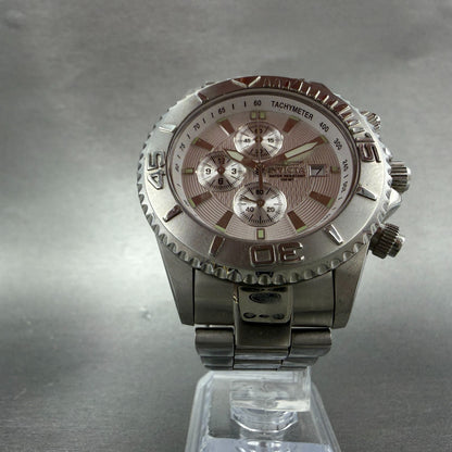 Invicta Chronograph Dive Watch men 44mm Silver Dial Steel Date 3197 New Batt5