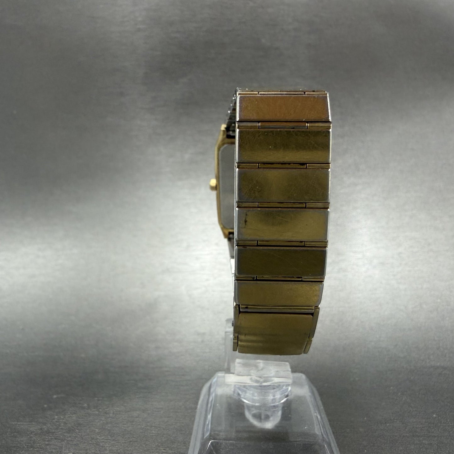 Seiko Tank Watch Men 27mm Champagne Dial Gold Tone 7430-5100 New Battery7
