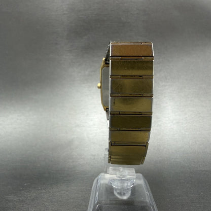 Seiko Tank Watch Men 27mm Champagne Dial Gold Tone 7430-5100 New Battery7