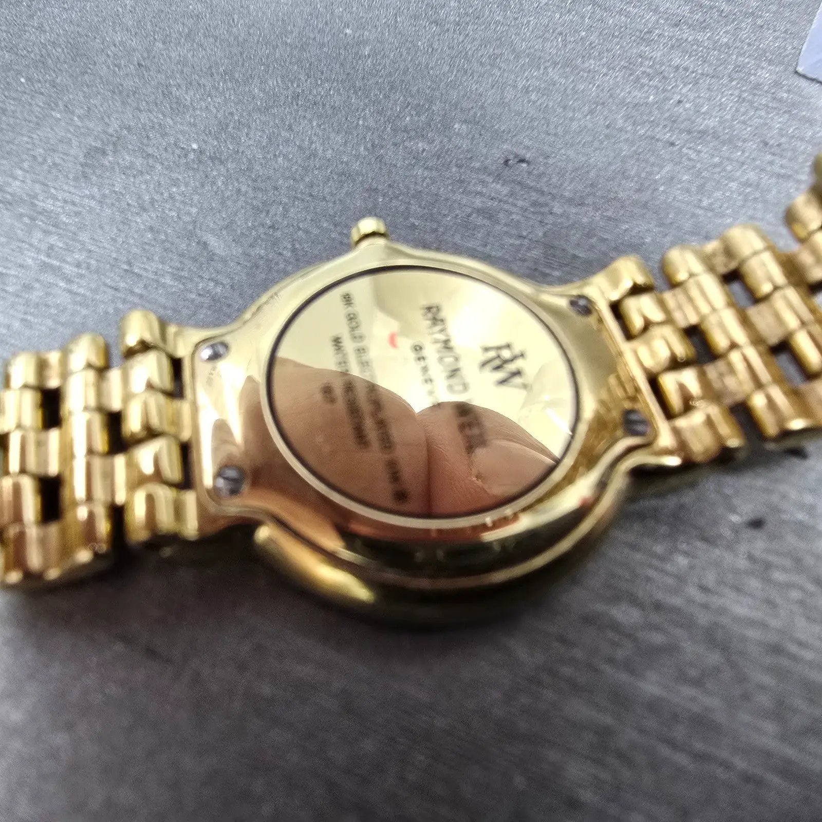 Raymond Weil Othello Watch Women 24mm Black Dial Gold Plated 157 New Battery9