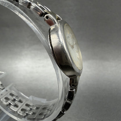 Seiko Watch Women 21mm White Dial Two Tone Round 1N00-1E09 New Battery ABC3
