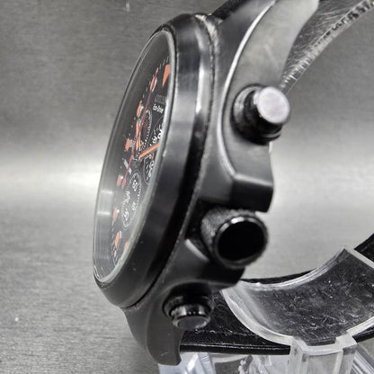 Citizen Eco-Drive Chronograph Watch Men 44mm Black Dial Black Date Round Runs2