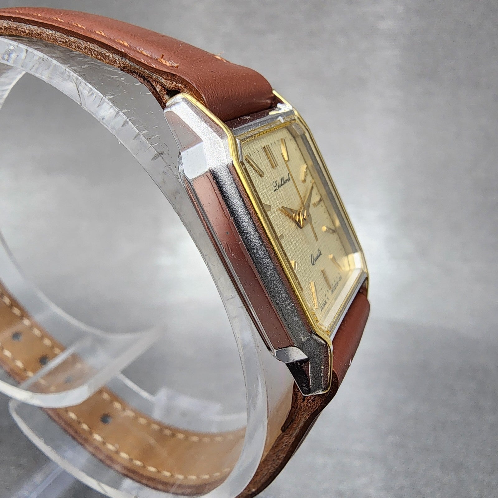Orient Tank Watch Women 19mm Cream Dial Two Tone Rectangle J6521240 CS New Batt3
