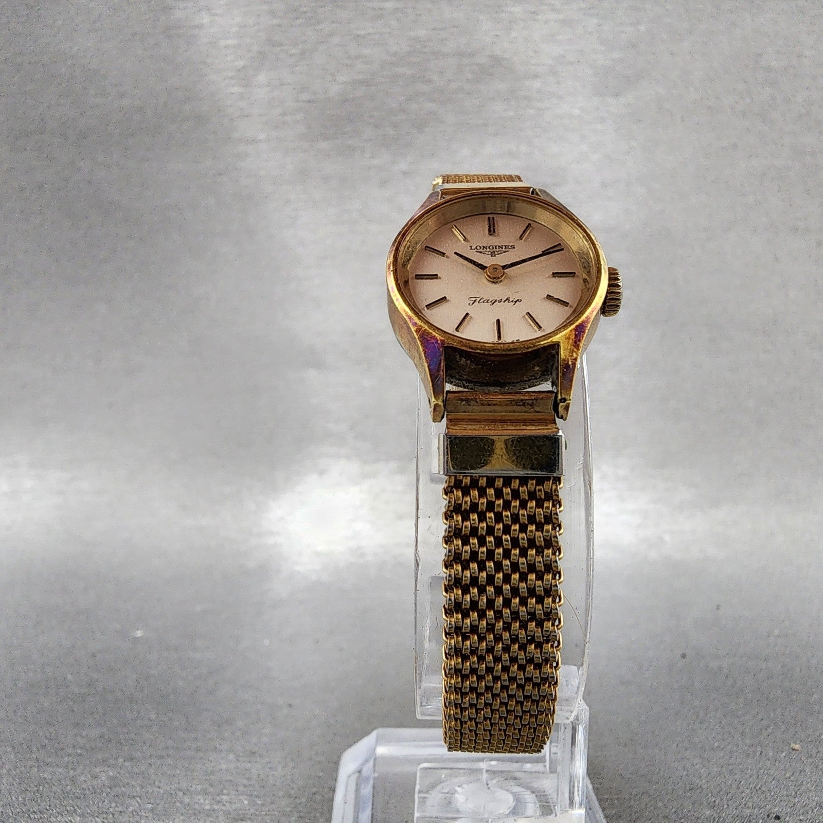 Longines Flagship Watch Women 19mm Champagne Dial Gold Plated Manual Wind Runs5