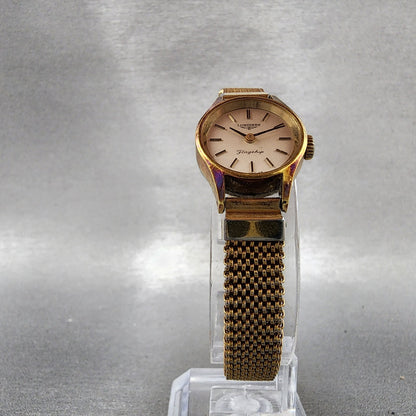 Longines Flagship Watch Women 19mm Champagne Dial Gold Plated Manual Wind Runs5