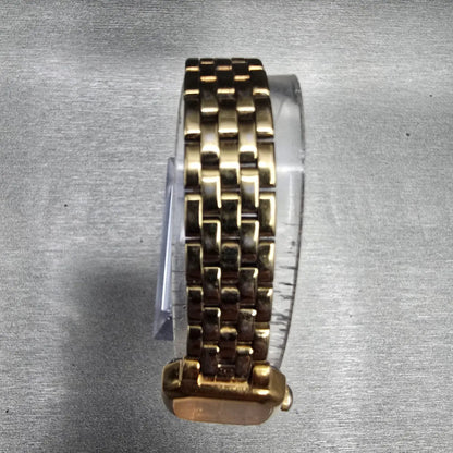 Seiko Watch Women 17mm Gold Dial Gold Tone Rectangle V400-5608 New Battery VTG4