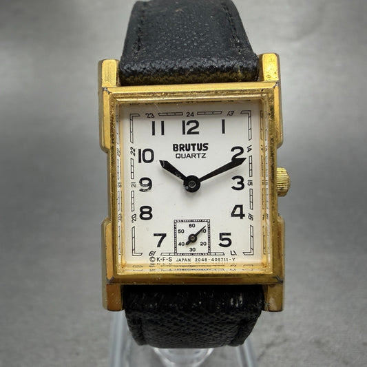 Citizen Vega Brutus Tank Watch Women 20mm White Dial Gold Tone New Battery VTG0