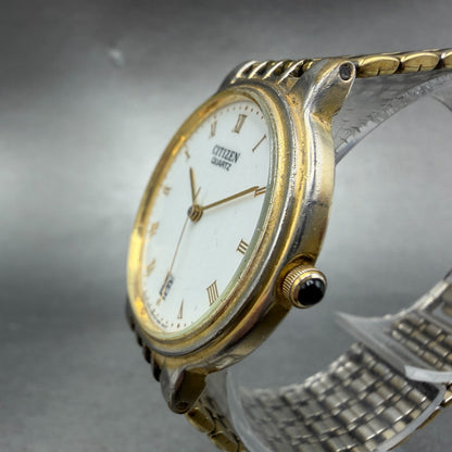 Citizen Watch Unisex 33mm White Dial Gold Tone Date Round 5510-S19546 PARTS3