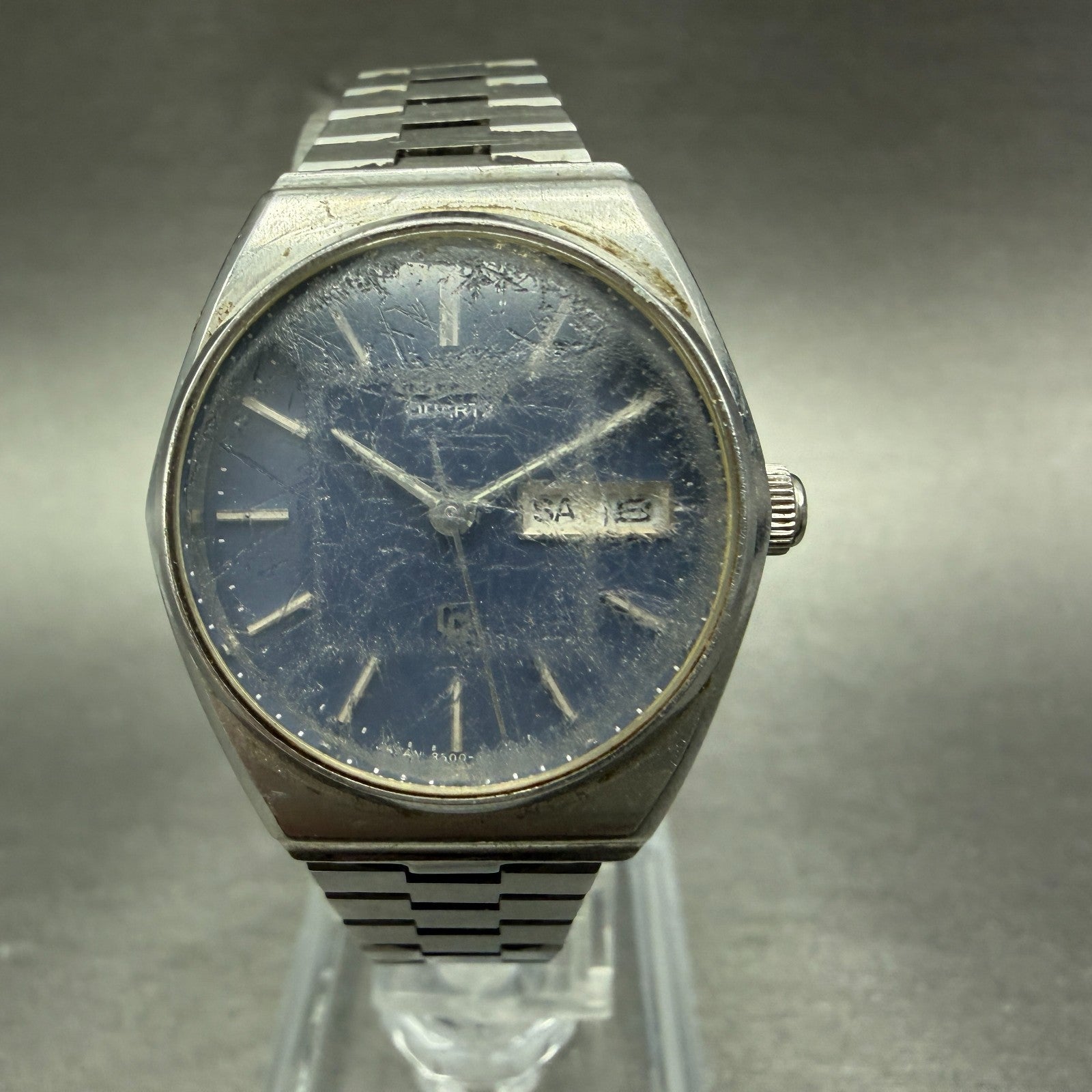 Citizen CQ Watch Women 26mm Blue Dial Silver Tone Daydate 4-850475 New Battery0