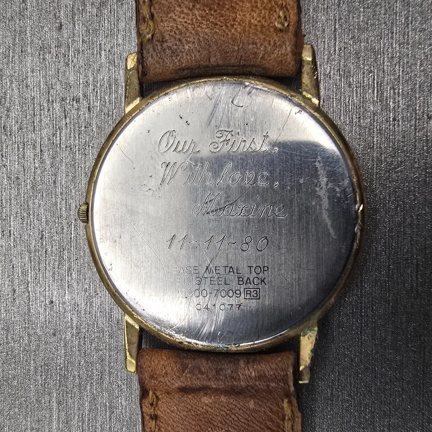 Seiko Watch Men 31mm Gold Dial Gold Tone Round 9300-7009 New Battery Vintage10